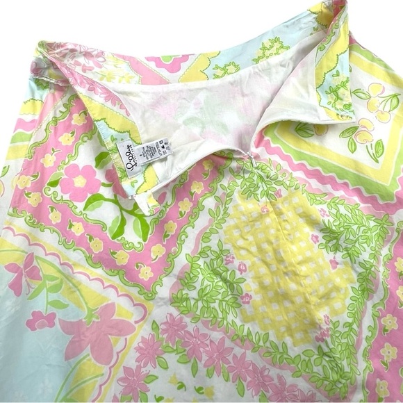 Lilly Pulitzer Multi Color Floral Design A-Line Skirt In Size 8 - Picture 4 of 5